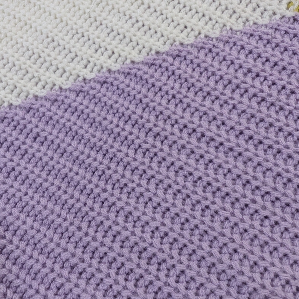 Colorblock Sweater - Cream, Purple, Yellow Crop Women's Large Grandmacore - Picture 4 of 11